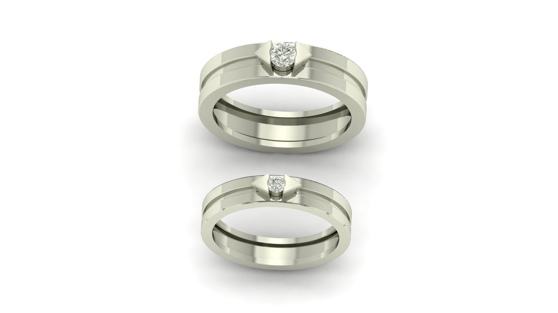 Couple Ring 3D print model_21