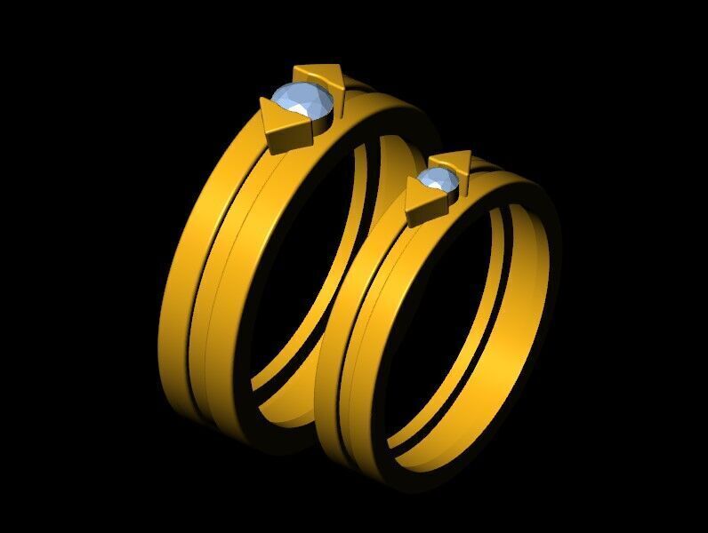 Couple Ring 3D print model_7