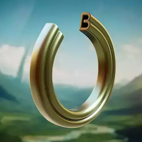 Curved B Ring - Modern Personalized Jewelry 3D Print 44