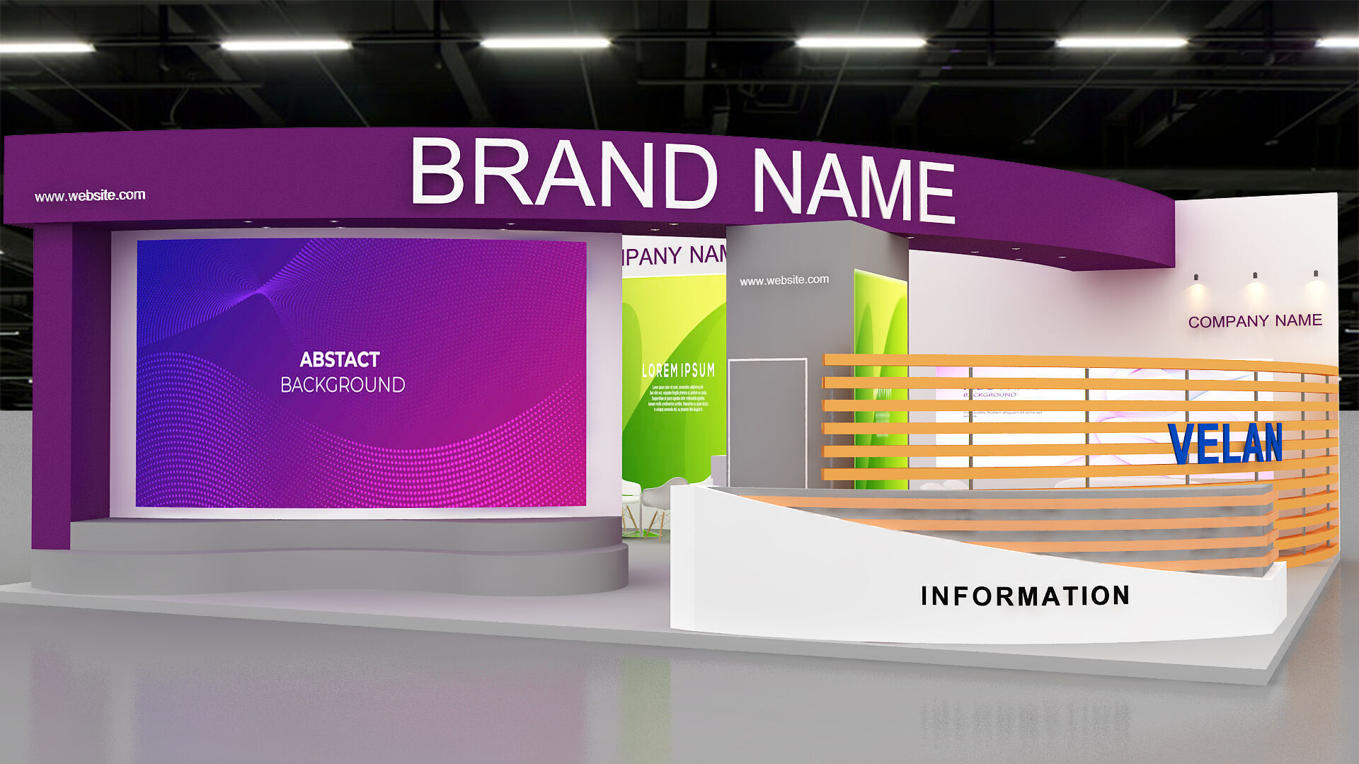 3d model exhibition booth 3D model_3