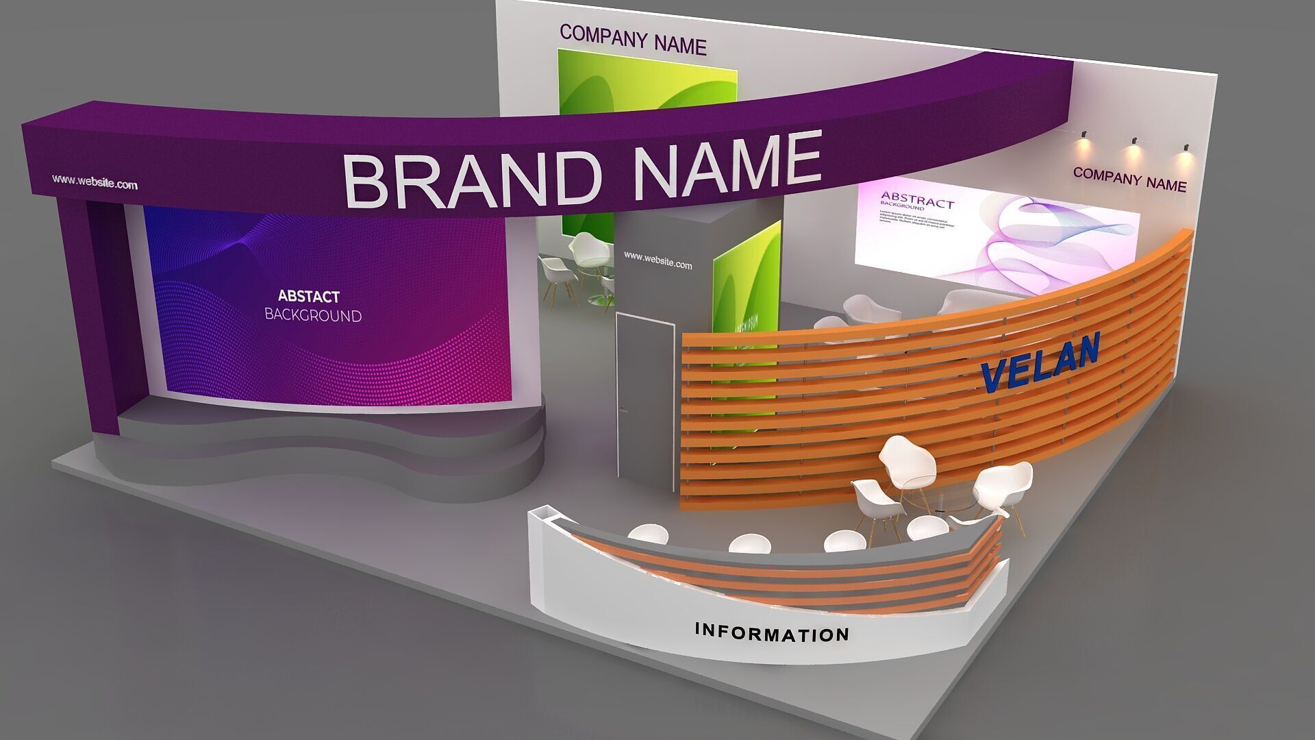 3d model exhibition booth 3D model_5