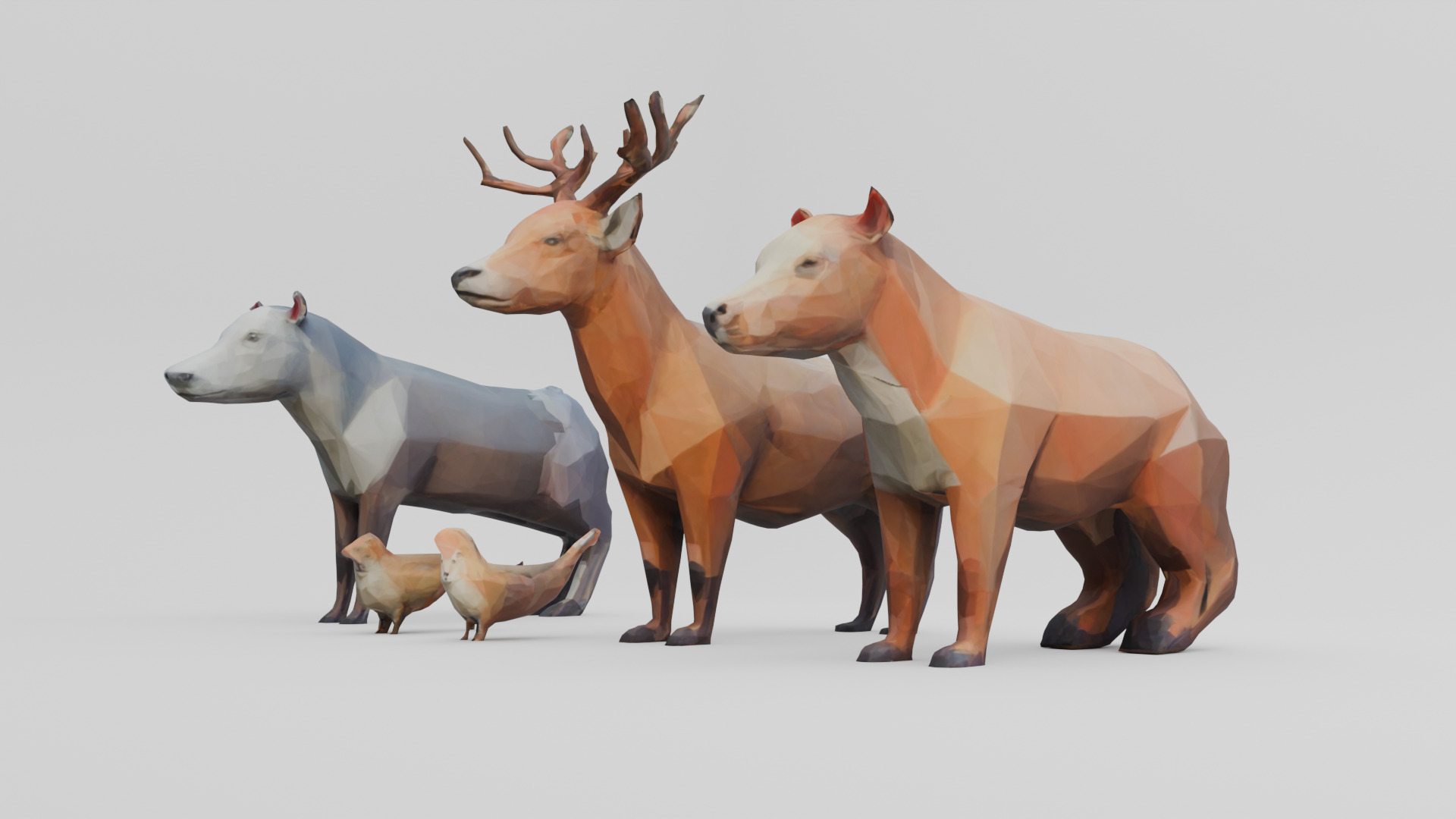 Stylized Forest Pack Low Poly 3D Animal Models Low-poly 3D model_4