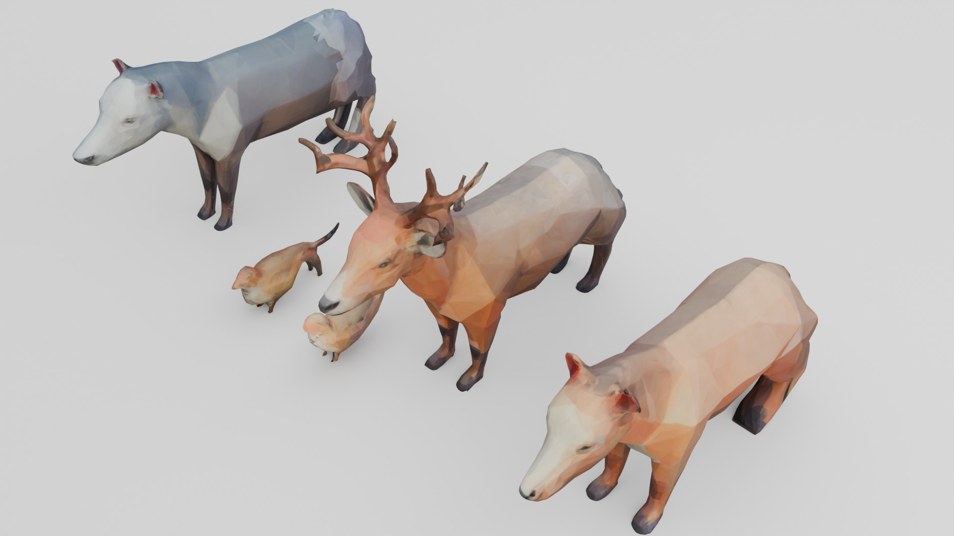 Stylized Forest Pack Low Poly 3D Animal Models Low-poly 3D model_3