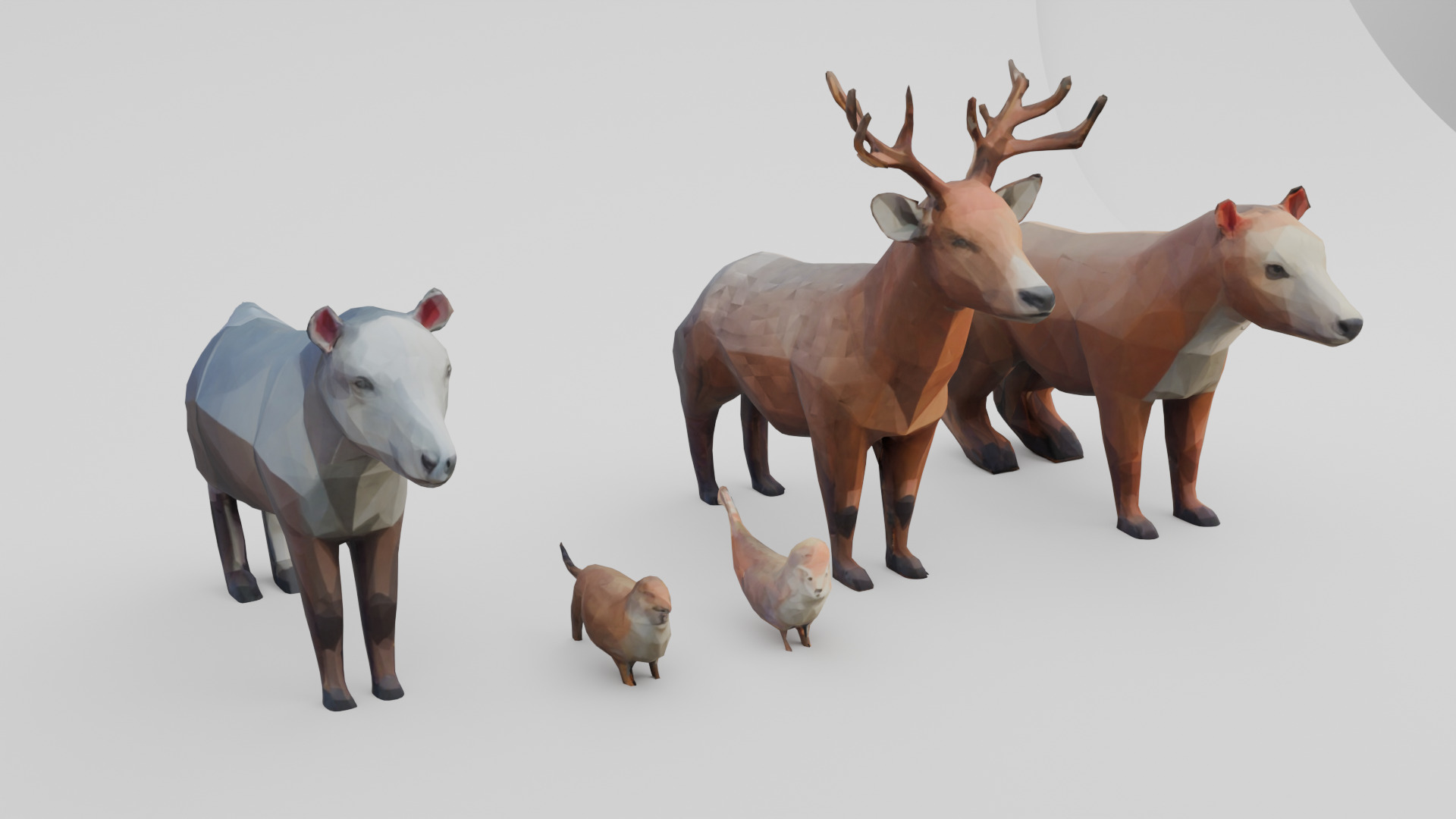 Stylized Forest Pack Low Poly 3D Animal Models Low-poly 3D model_2