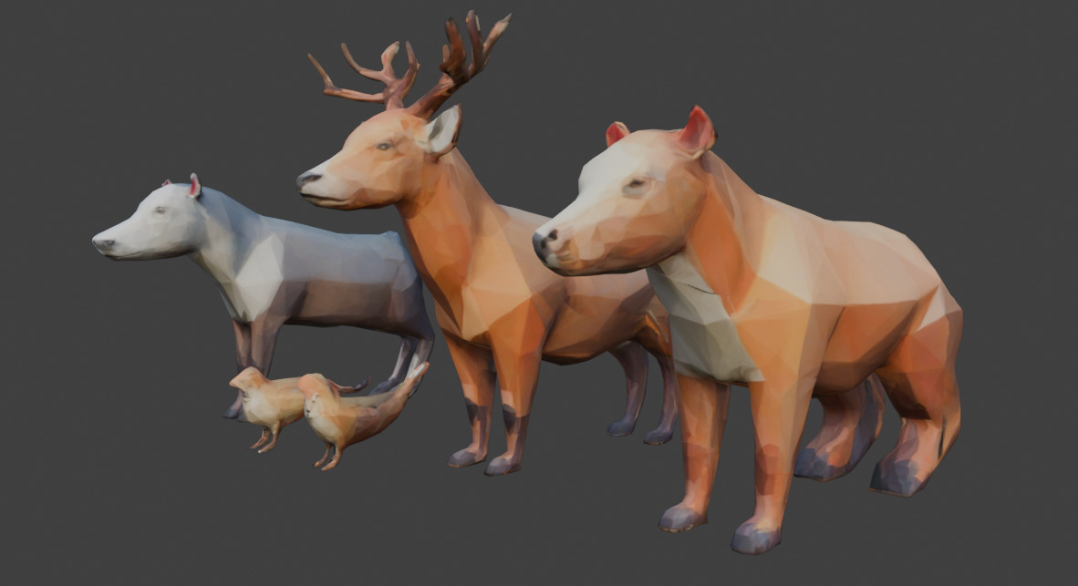 Stylized Forest Pack Low Poly 3D Animal Models Low-poly 3D model_5
