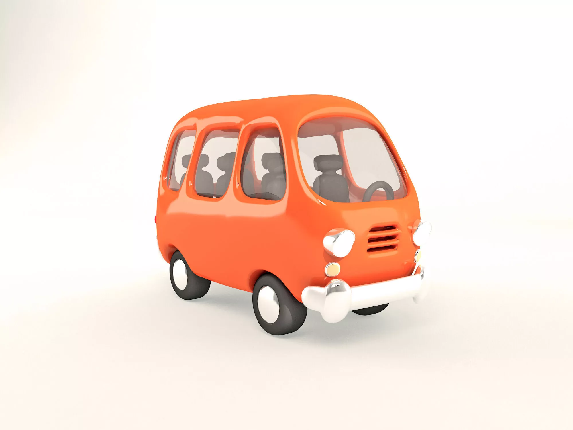 minibus Low-poly 3D model