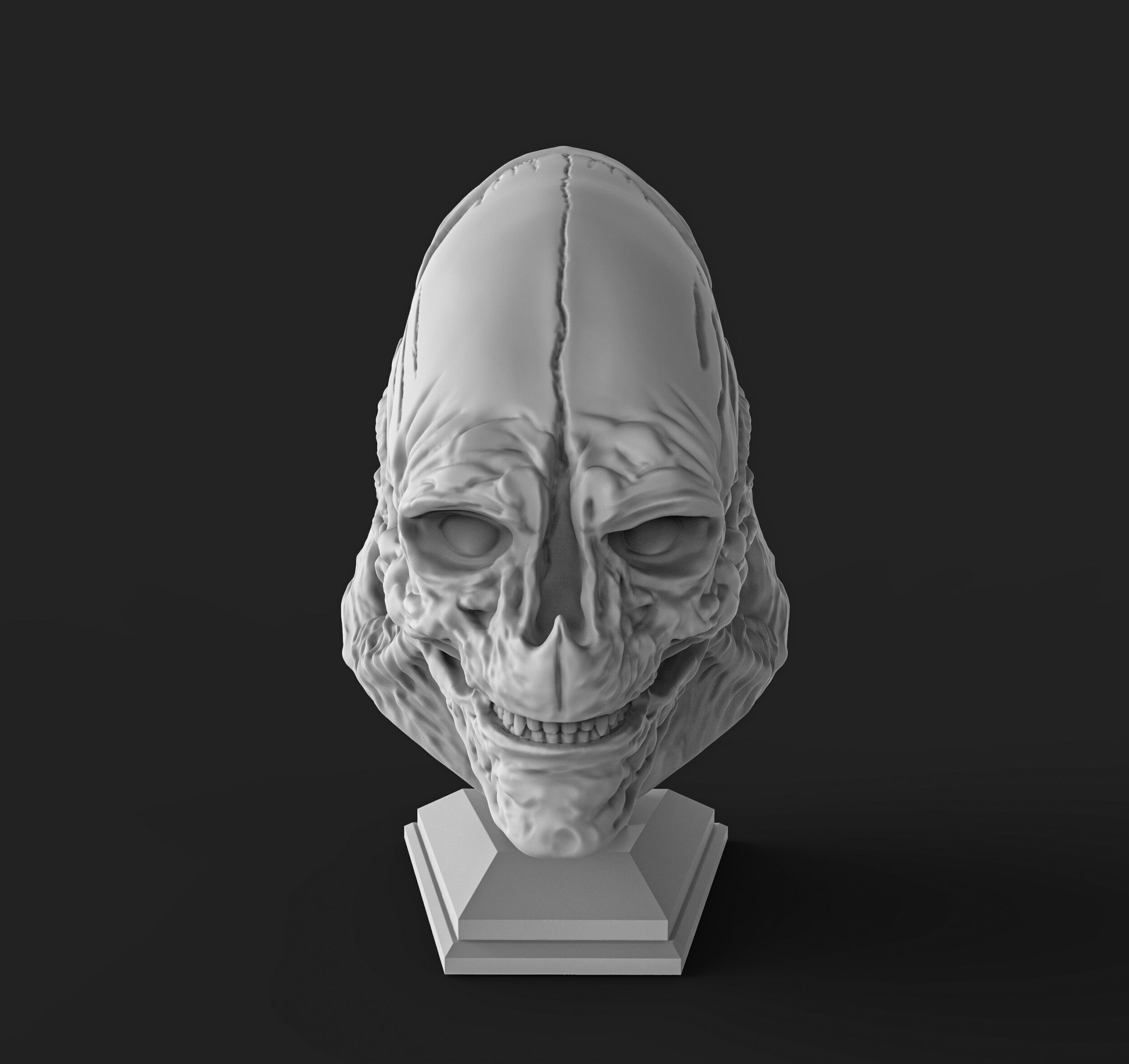 Alien newborn bust  3D print model_2