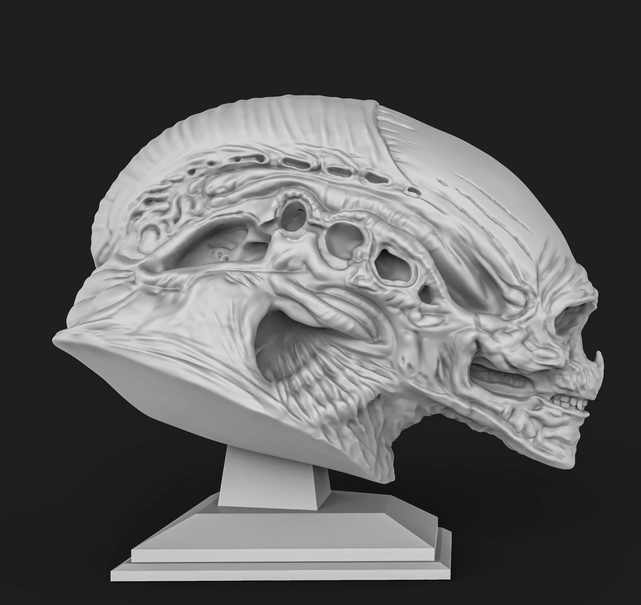 Alien newborn bust  3D print model_0