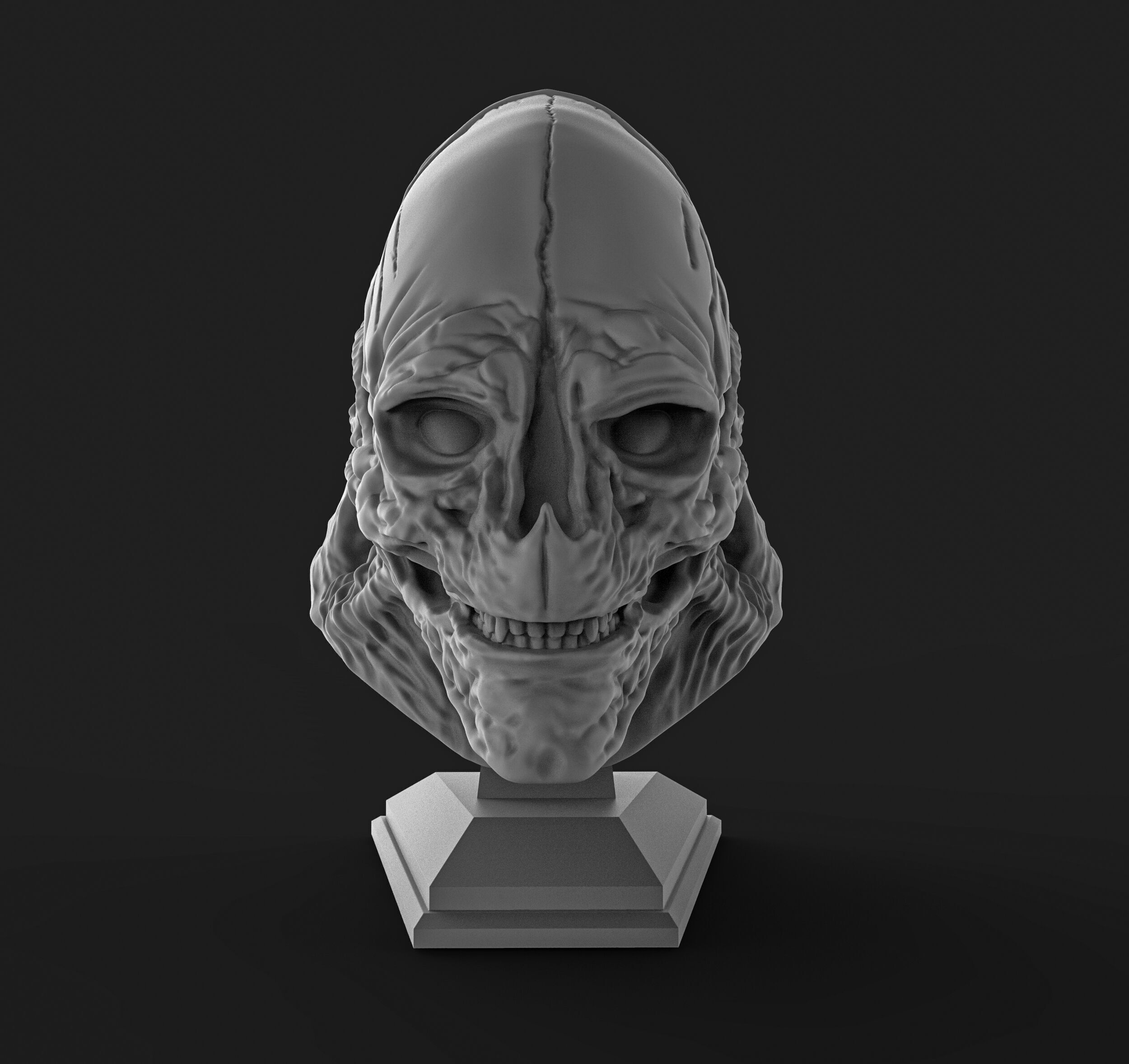 Alien newborn bust  3D print model_5