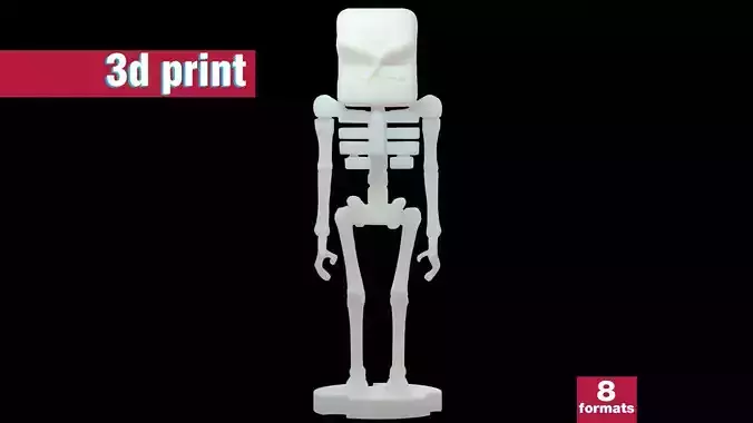Minecraft-Inspired blocky Skeleton 3D print model