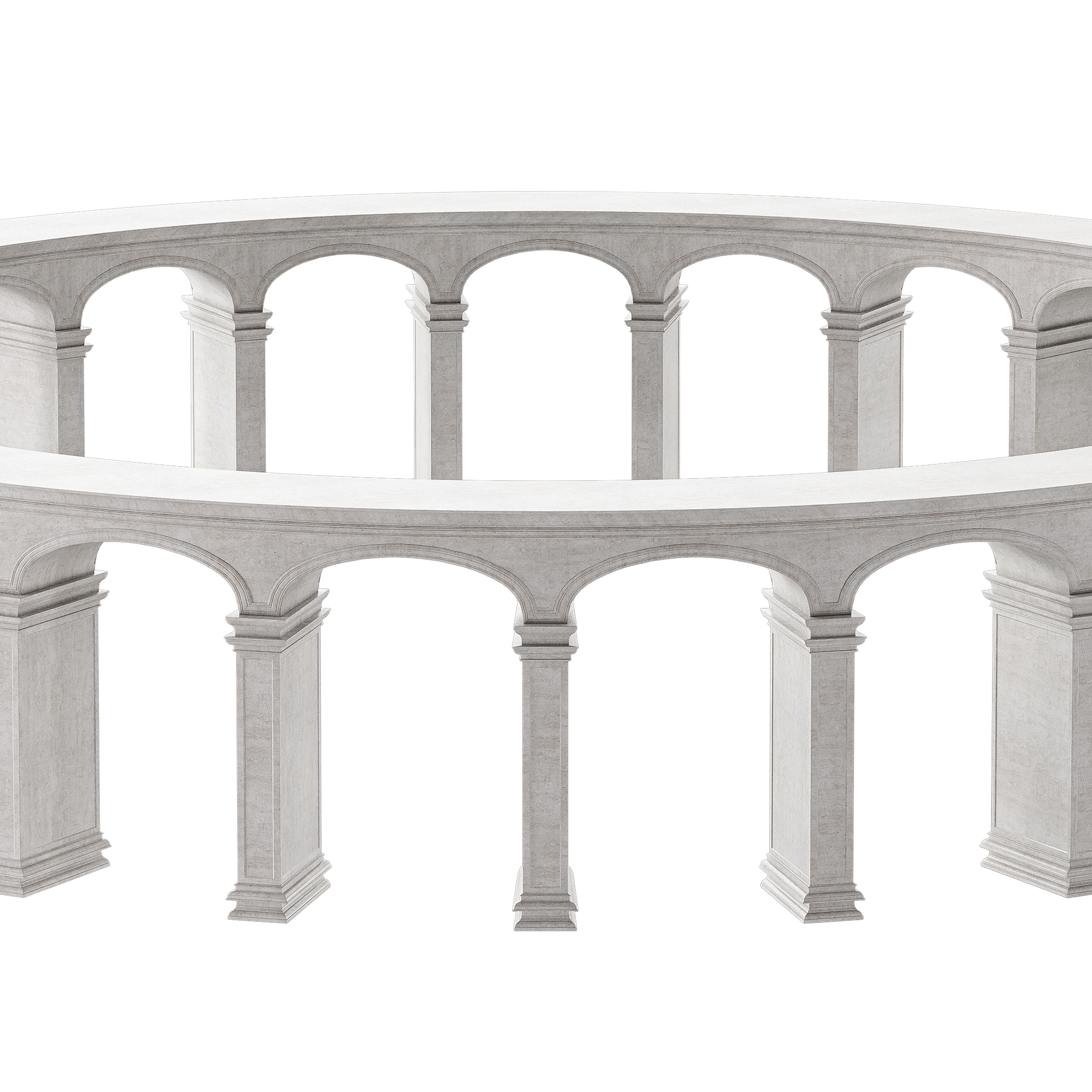 Classical Circular Marble Colonnade with Grand Columns 3D model_5