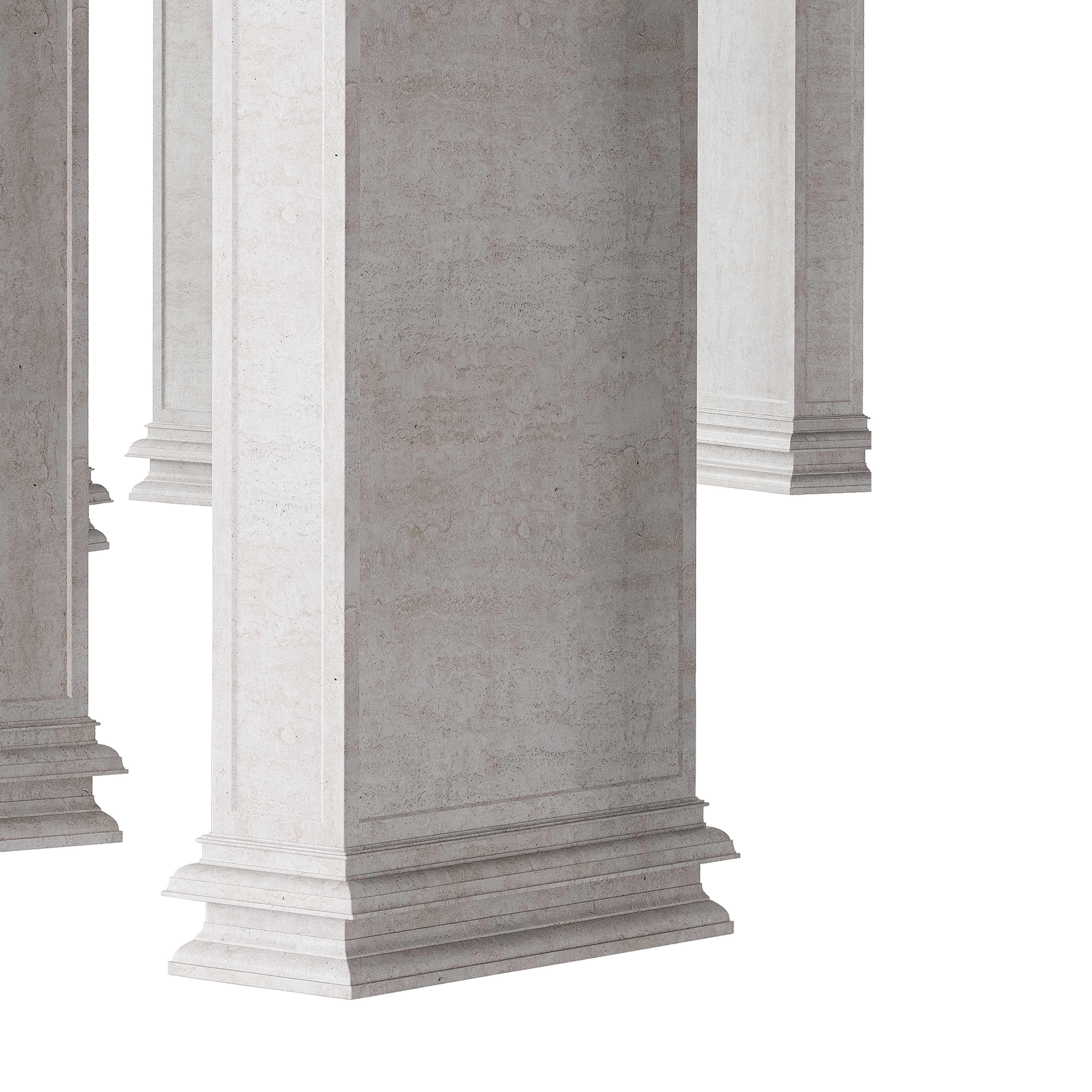 Classical Circular Marble Colonnade with Grand Columns 3D model_4