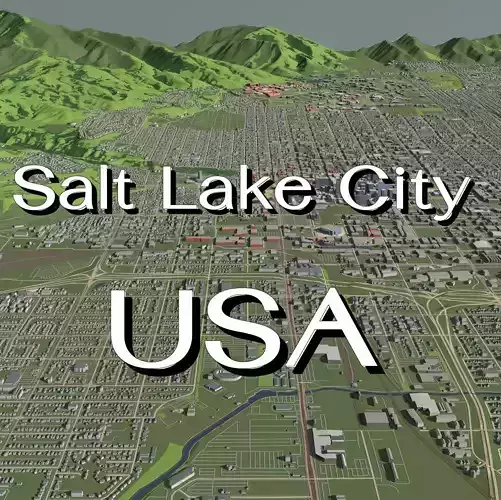 Salt Lake City Utah USA - city and urban 3D model