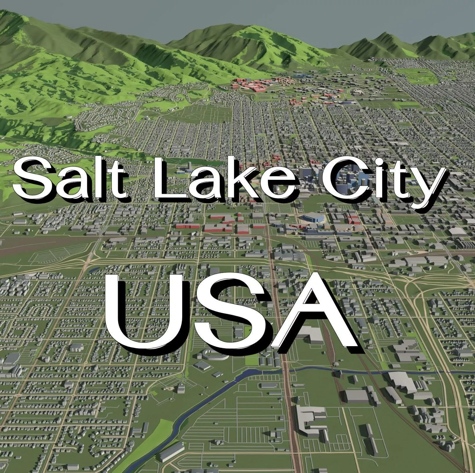 Salt Lake City Utah USA - city and urban 3D model