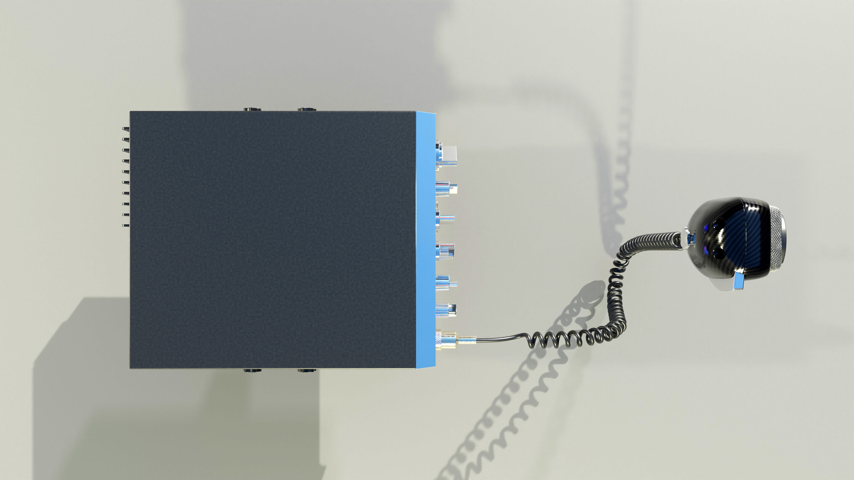 CB Radio with Microphone 3D model_10