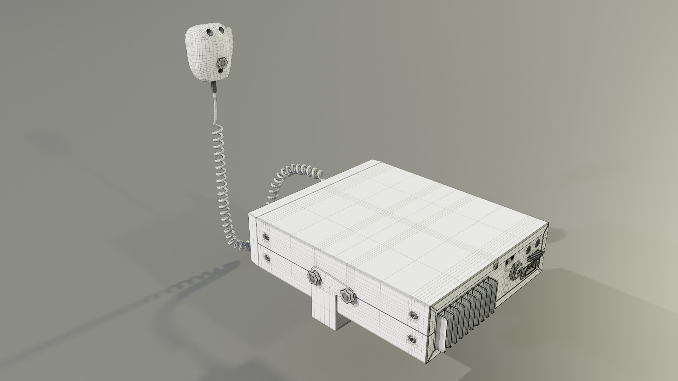 CB Radio with Microphone 3D model_14