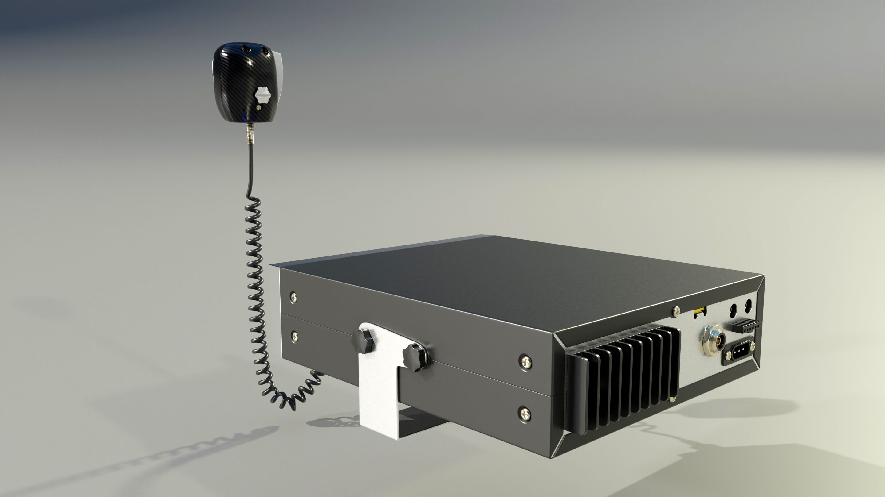 CB Radio with Microphone 3D model_8