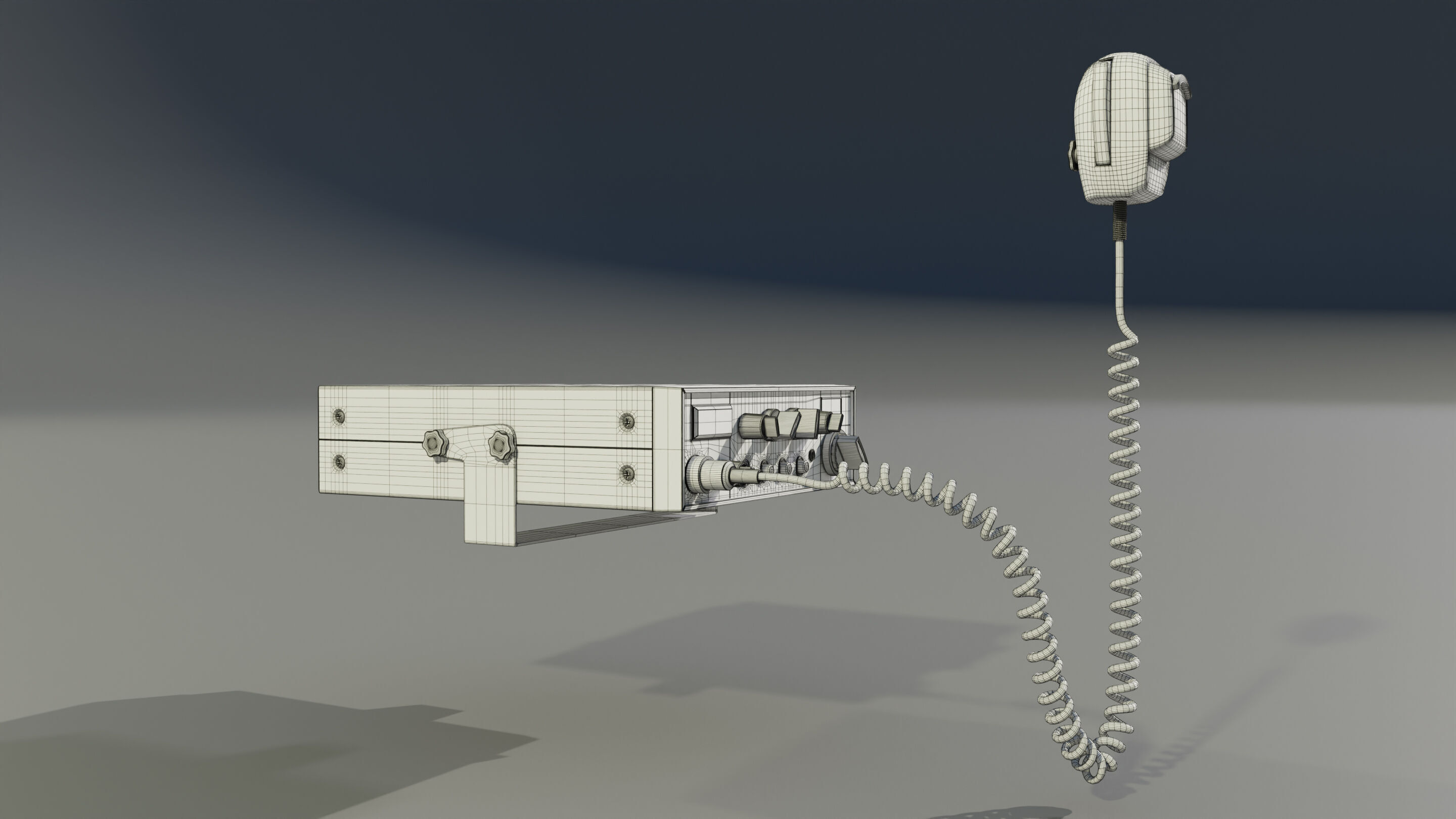 CB Radio with Microphone 3D model_19
