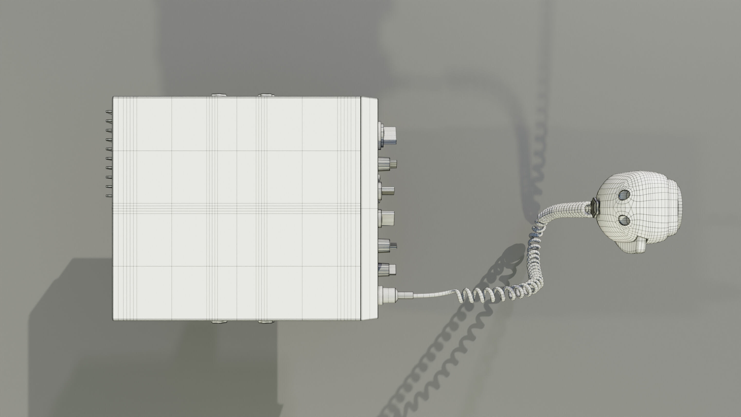 CB Radio with Microphone 3D model_20