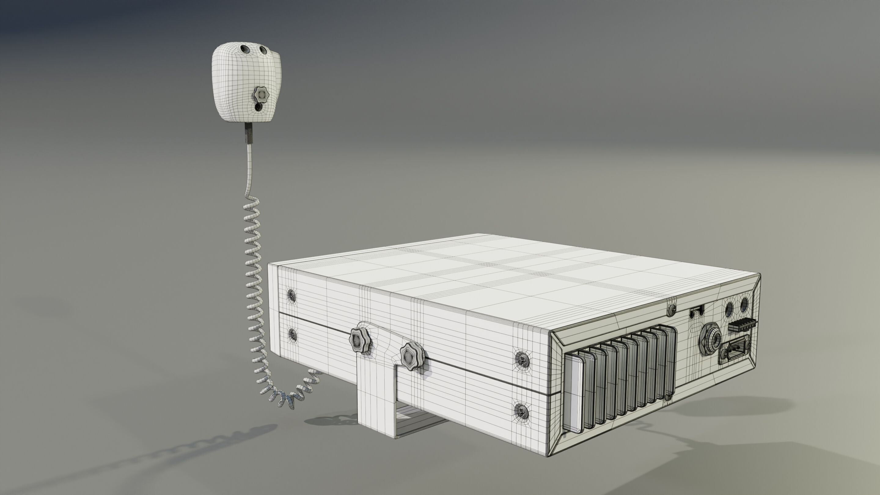 CB Radio with Microphone 3D model_18