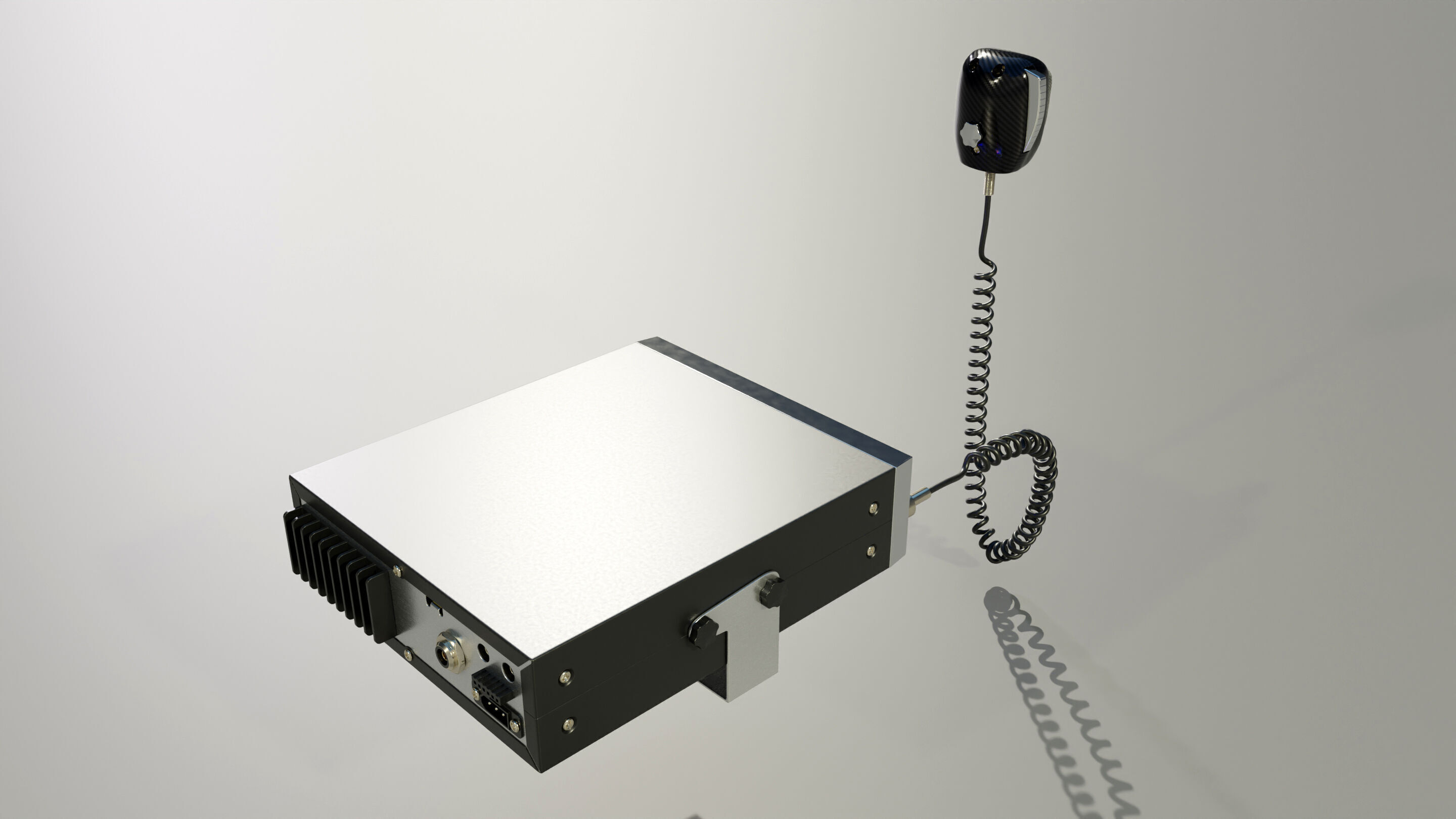 CB Radio with Microphone 3D model_5