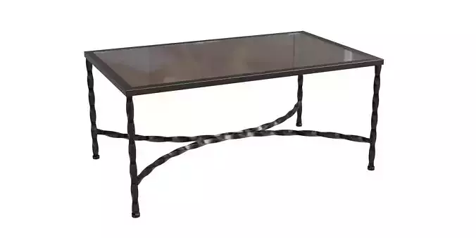 Black Metal Glass Top Coffee Table