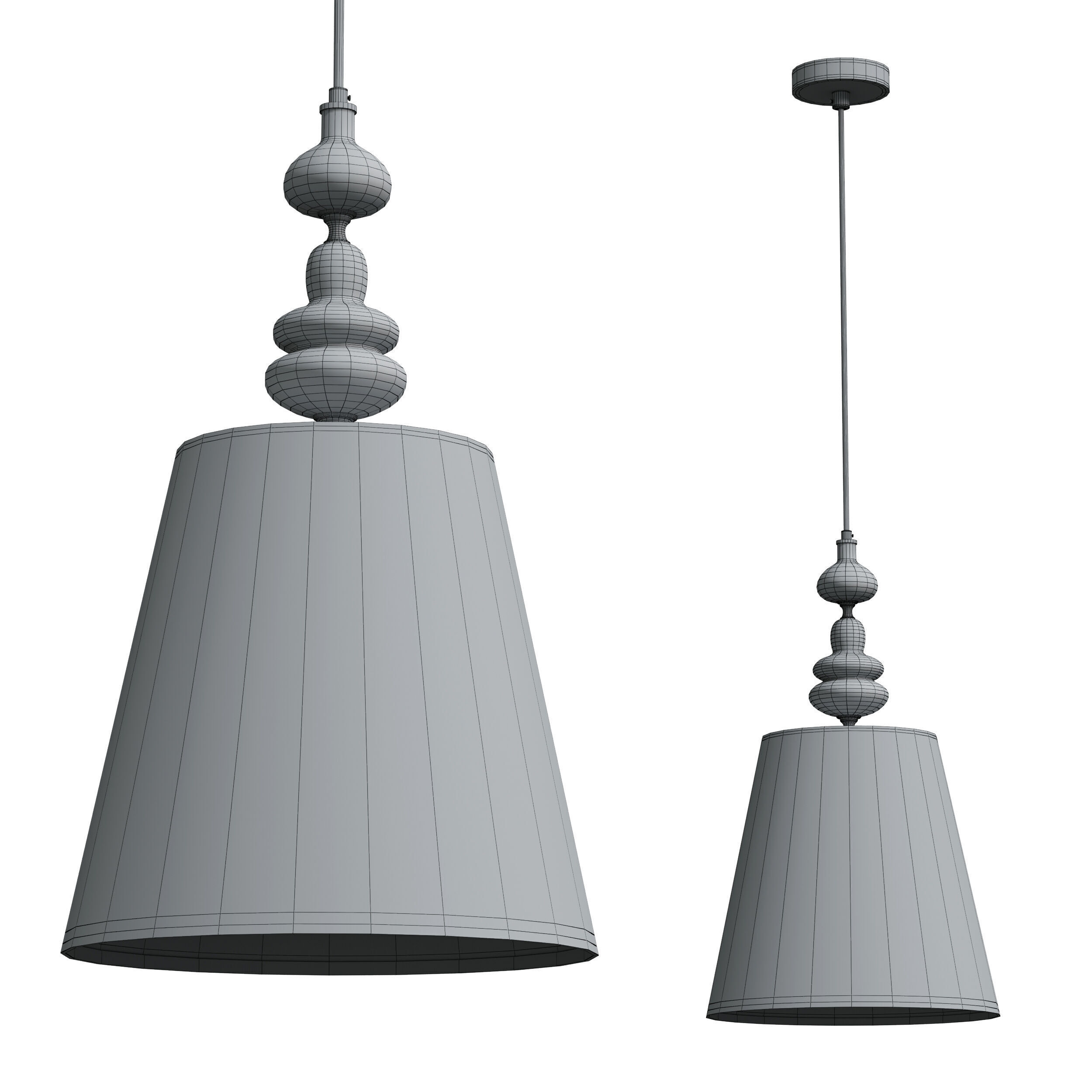 Pendant lamp Freya FR2038PL-01BS Low-poly 3D model_2
