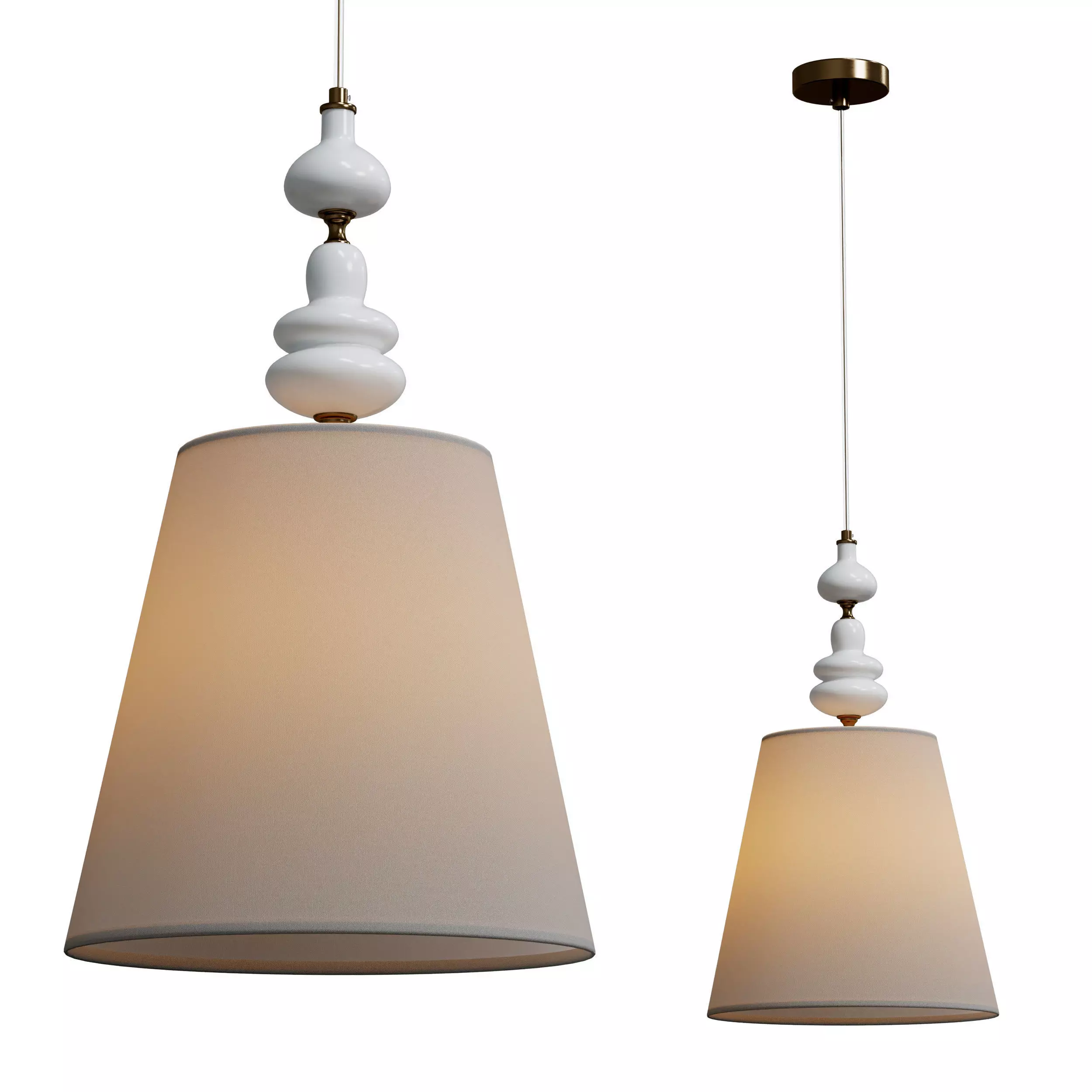 Pendant lamp Freya FR2038PL-01BS Low-poly 3D model_0