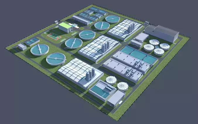 Water and Sewage Treatment Plants 3D model