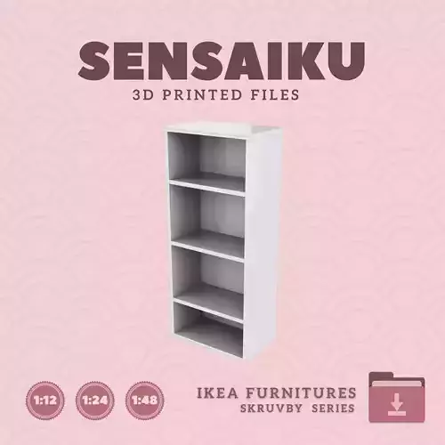 SKRUVBY Bookcase  for Miniature Dollhouse - IKEA - 3D Print 3D print model