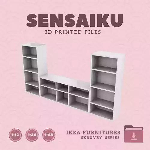 SKRUVBY TV Storage Combo 01 for Dollhouse - IKEA - 3D Print 3D print model