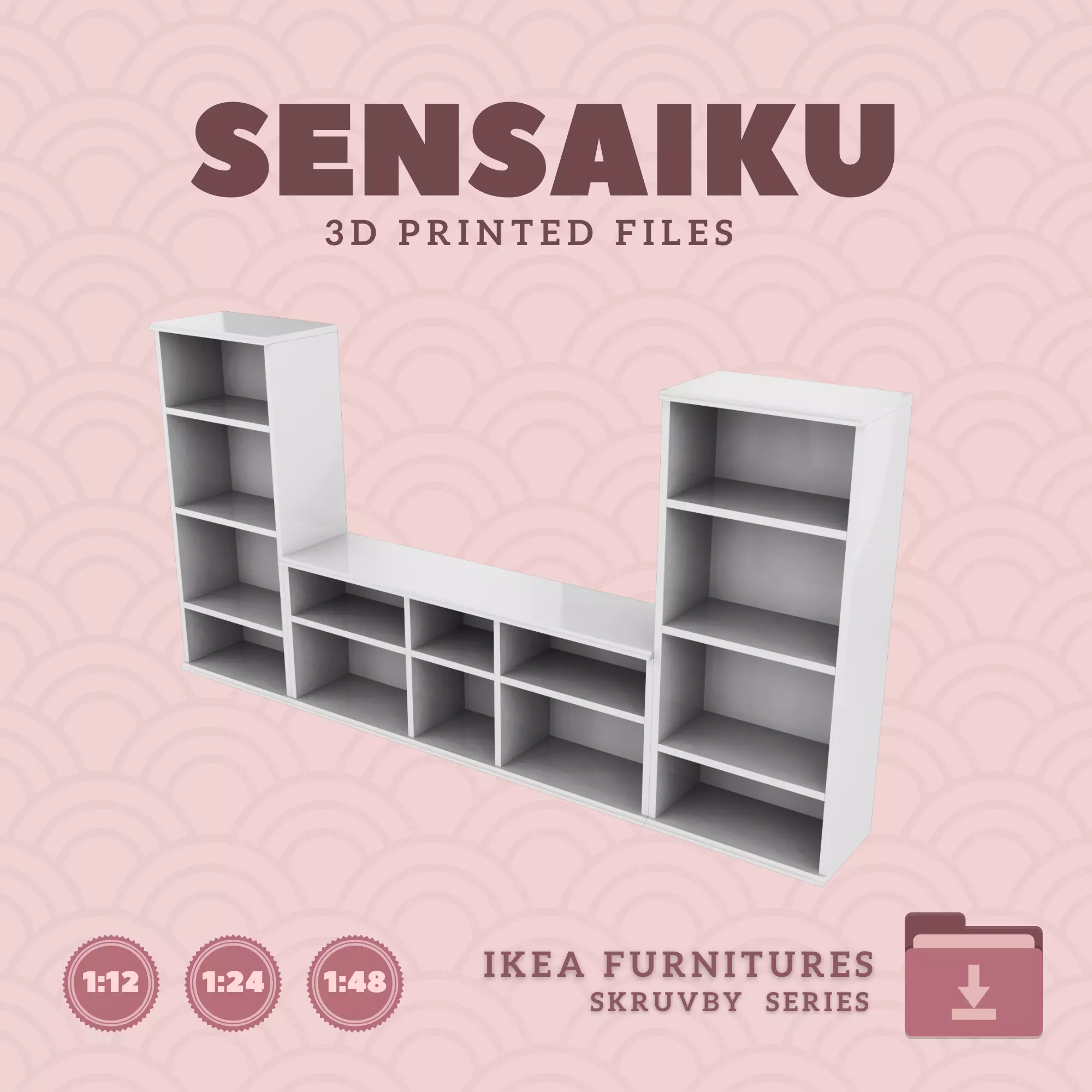 SKRUVBY TV Storage Combo 01 for Dollhouse - IKEA - 3D Print 3D print model