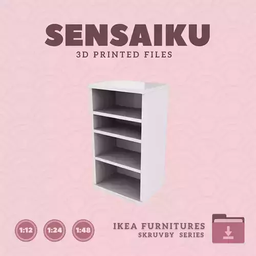SKRUVBY Bookcase for Miniature Dollhouse - IKEA - 3D Print 3D print model