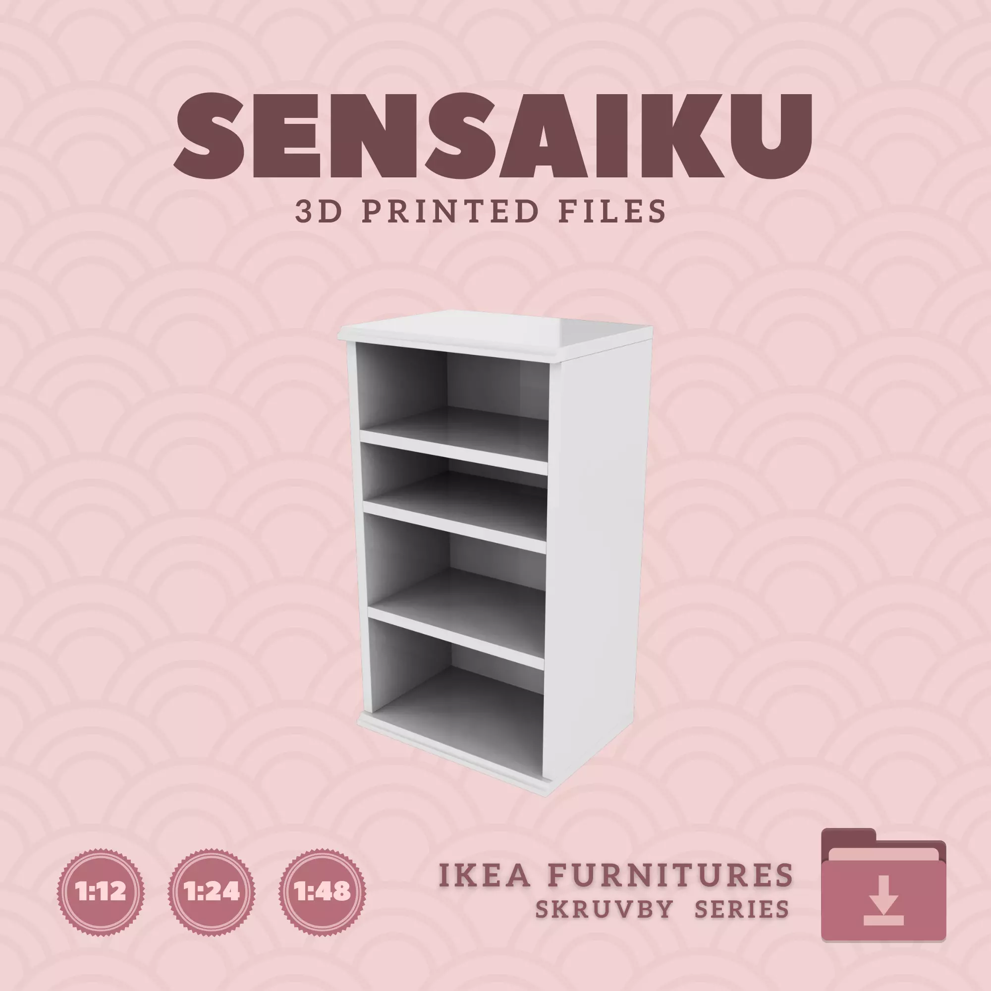 SKRUVBY Bookcase for Miniature Dollhouse - IKEA - 3D Print 3D print model
