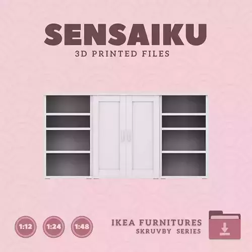 SKRUVBY Cabinet  and Bookshelf  for Dollhouse - IKEA - 3D Print 3D print model