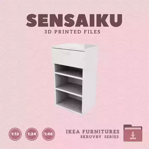 SKRUVBY Bookcase for Miniature Dollhouse - IKEA - 3D Print 3D print model