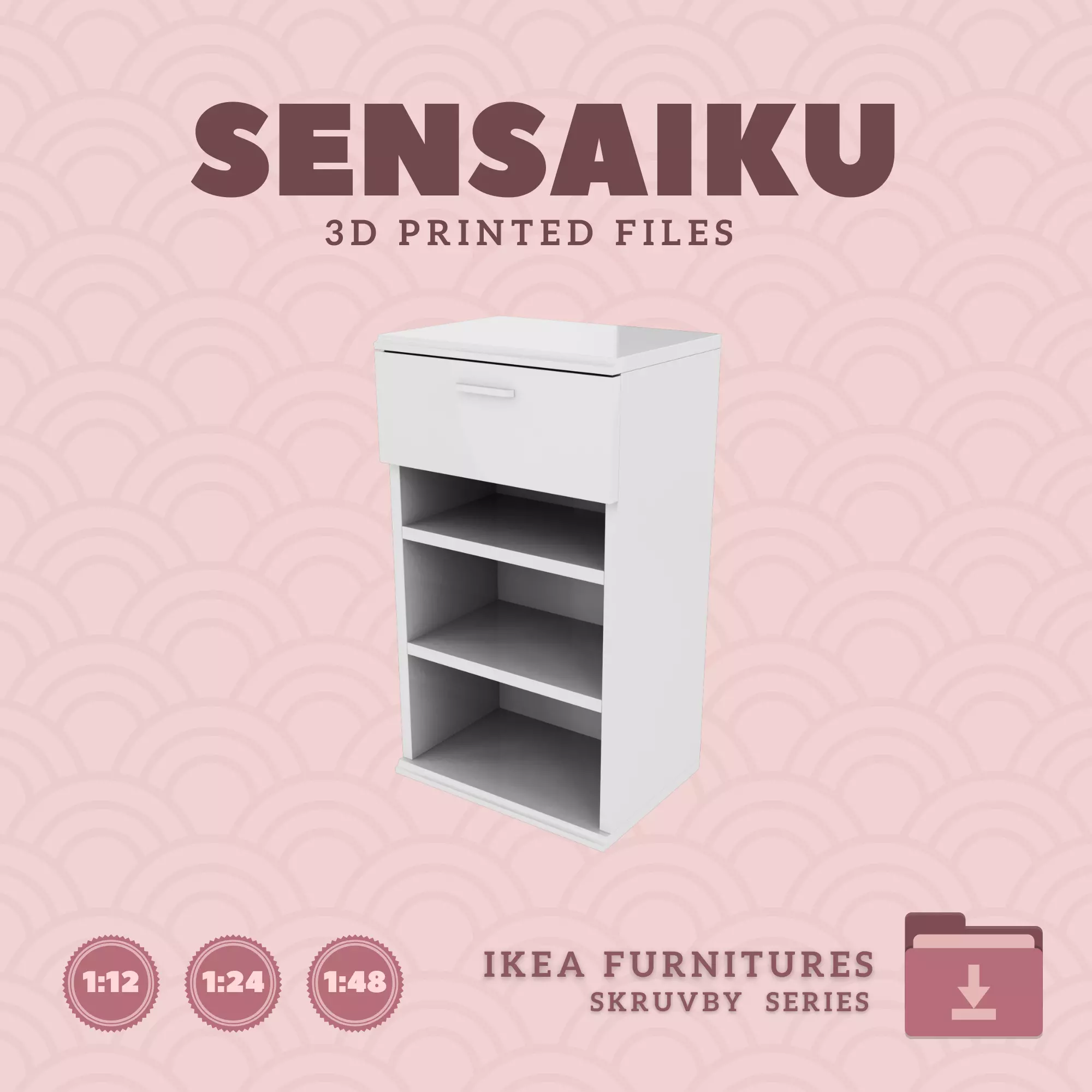 SKRUVBY Bookcase for Miniature Dollhouse - IKEA - 3D Print 3D print model