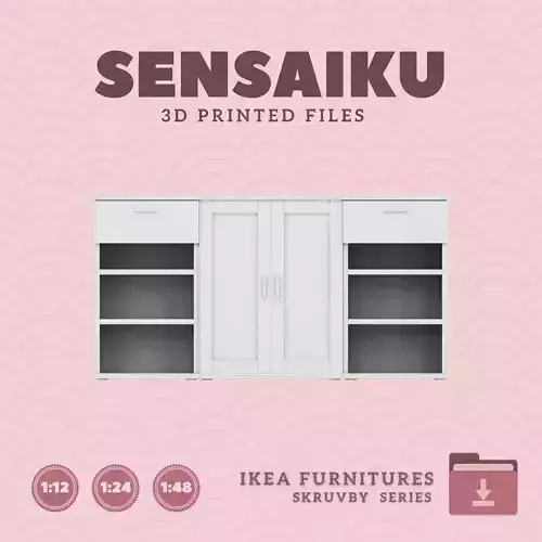 SKRUVBY Cabinet  and Bookshelf  for Dollhouse - IKEA - 3D Print 3D print model