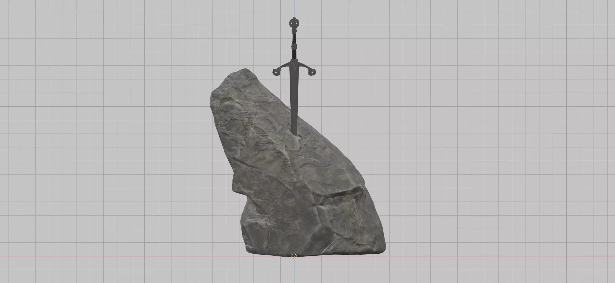 Aerondight Sword in Stone - The Witcher 3 Blood and Wine Free low-poly 3D model