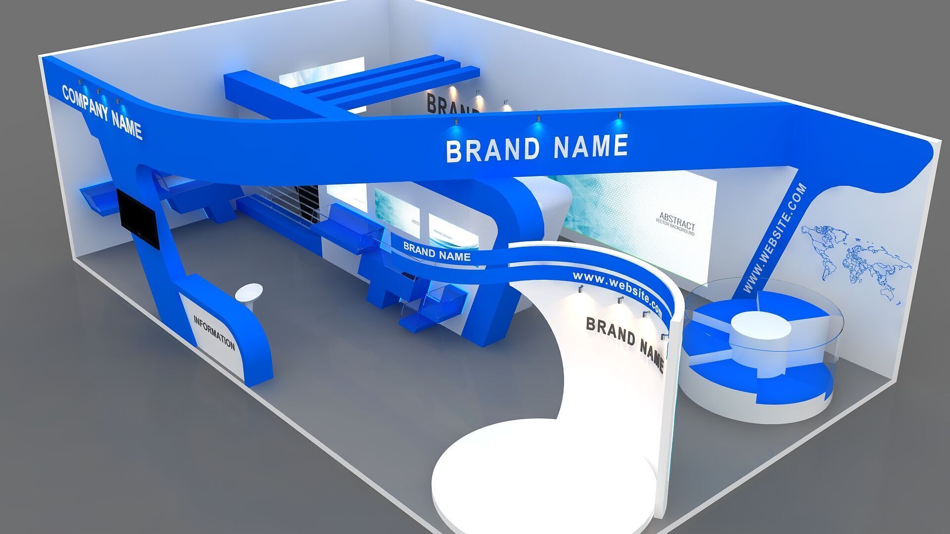 3d model exhibition booth 3D model 3D model_6