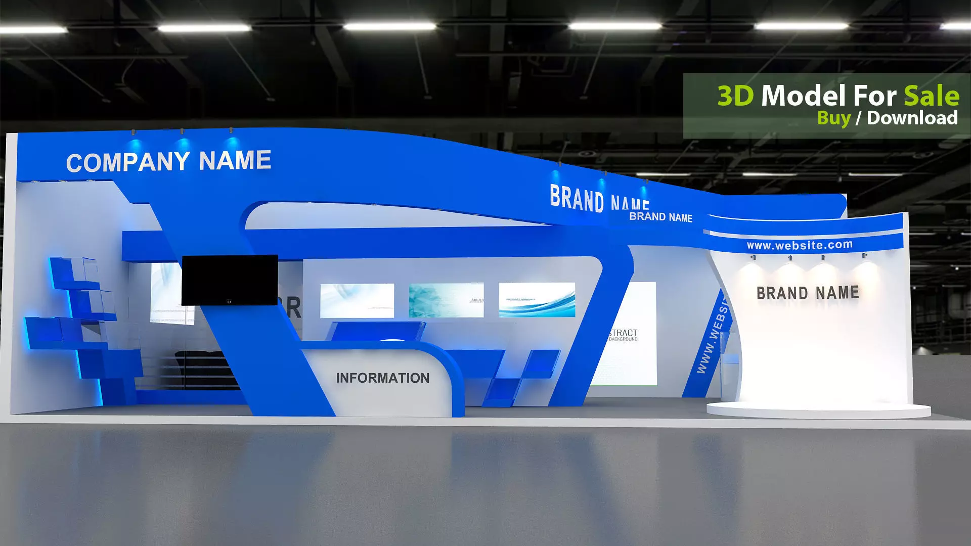 3d model exhibition booth 3D model 3D model_0