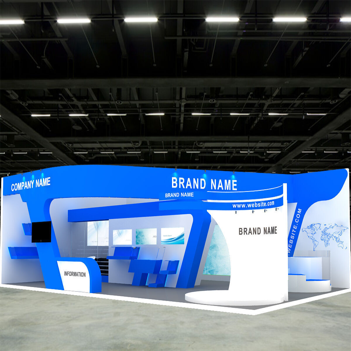 3d model exhibition booth 3D model 3D model_8