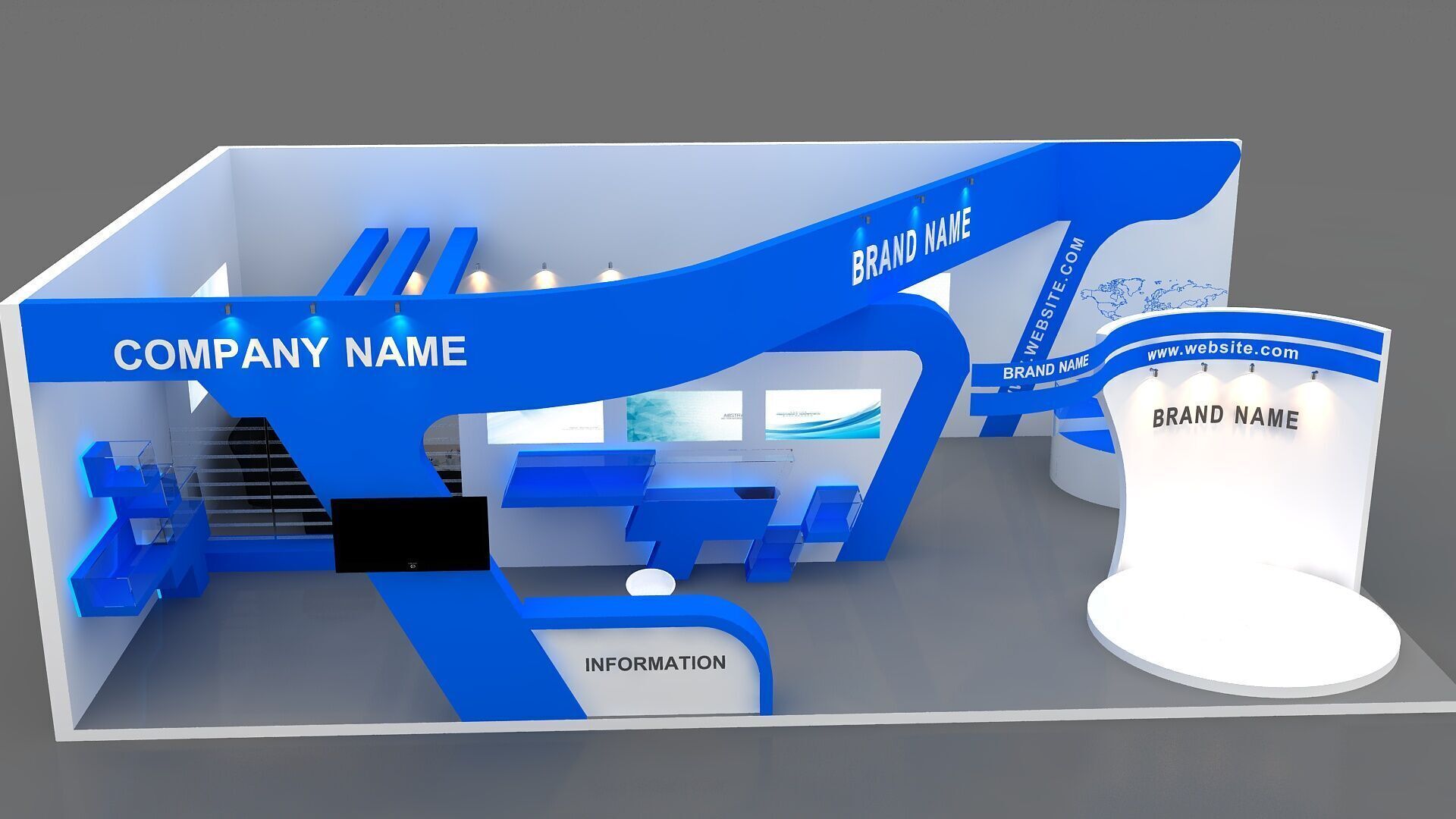 3d model exhibition booth 3D model 3D model_5