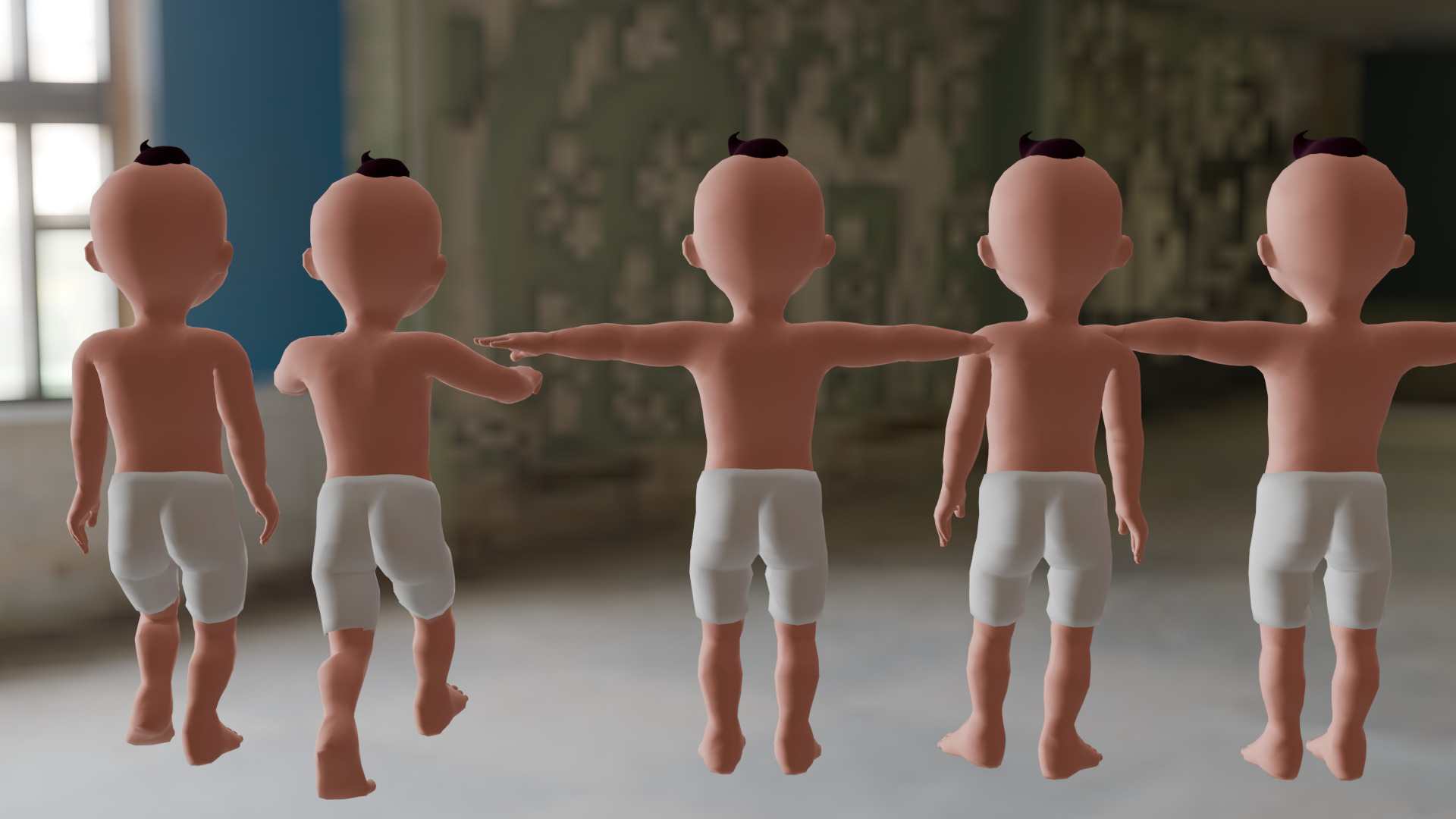 CUTE BABY Low-poly 3D model_1