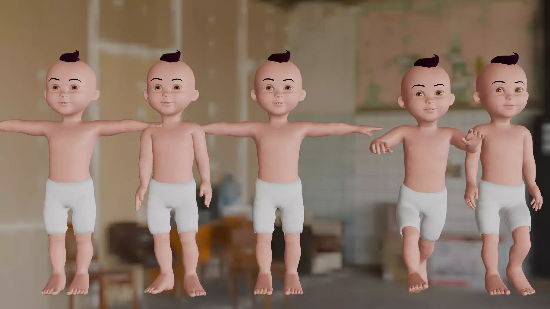 CUTE BABY Low-poly 3D model_0