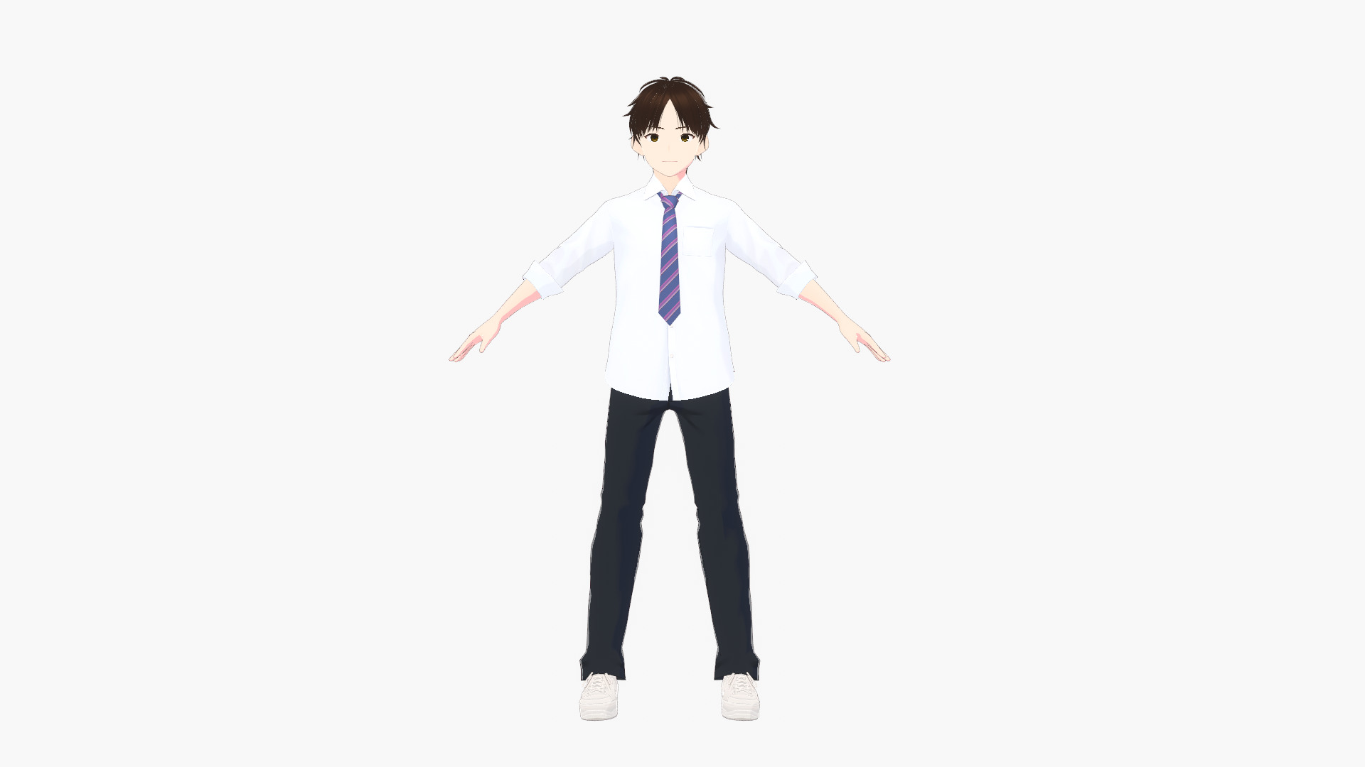 Japanese Anime High School Boy NPC Subaru - Unity UE GameReady Low-poly 3D model_1