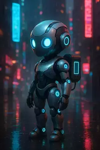 Cyberpunk-Style Robot Companion 3D model