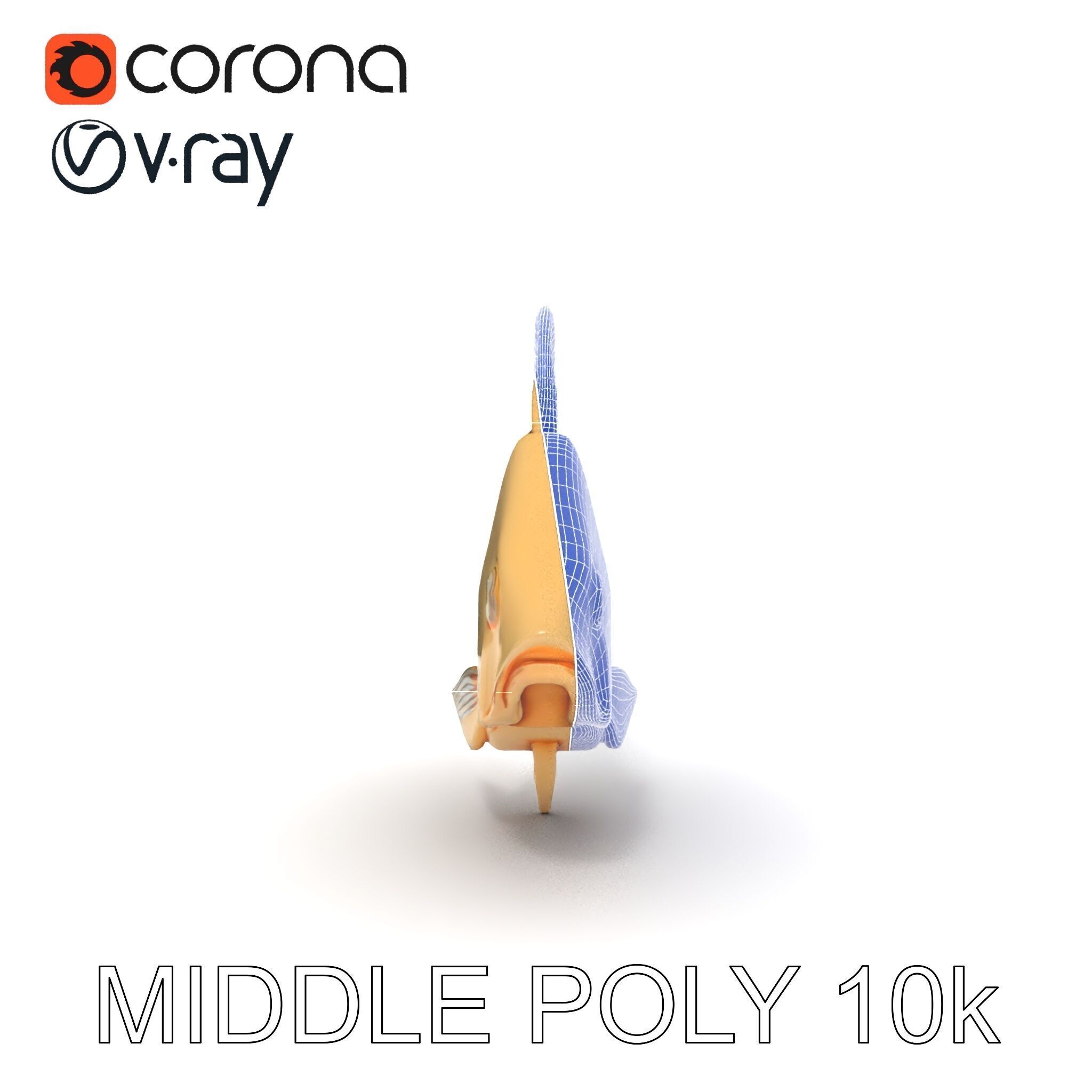 Golden Origami Fish Model Pack Low-poly 3D model_9