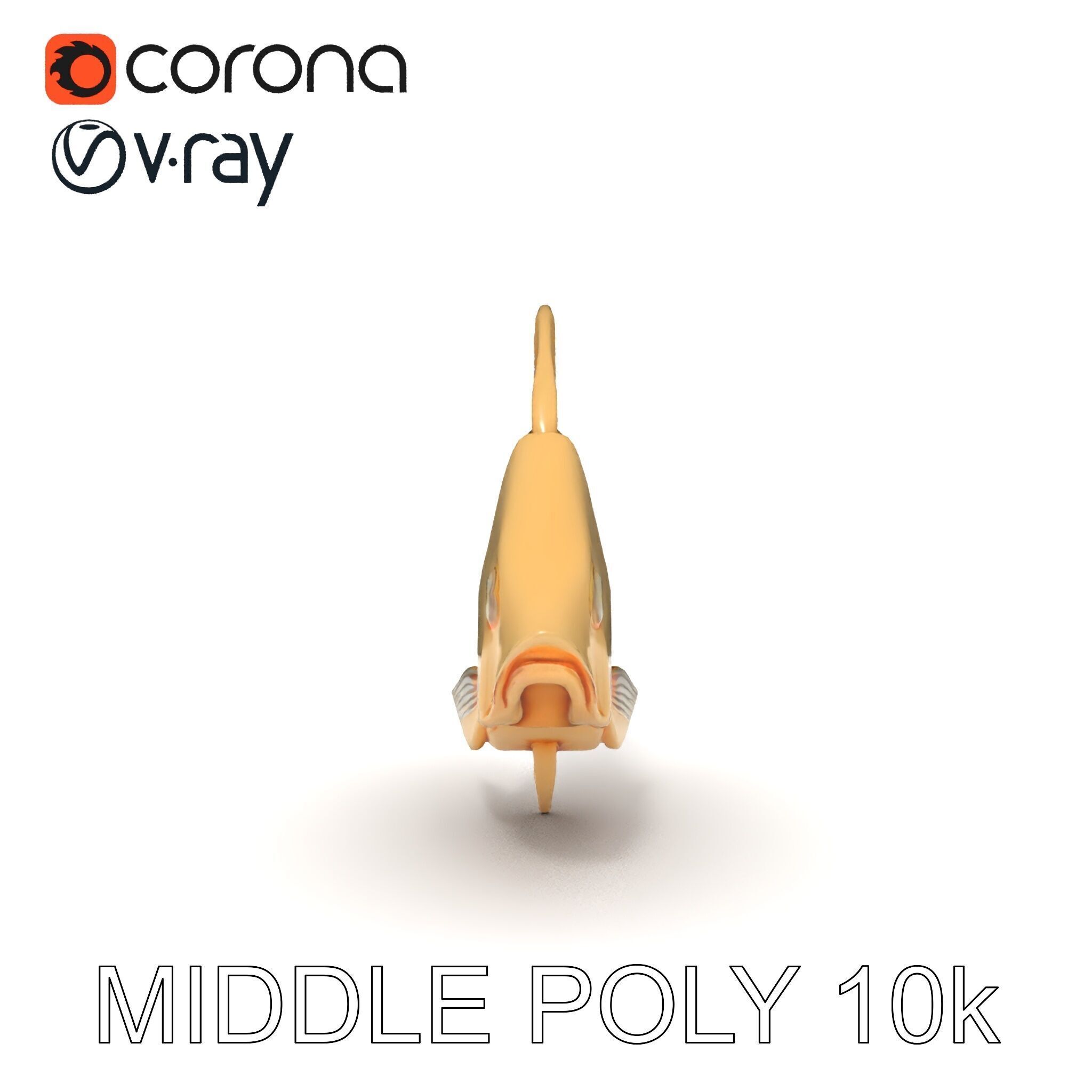 Golden Origami Fish Model Pack Low-poly 3D model_11