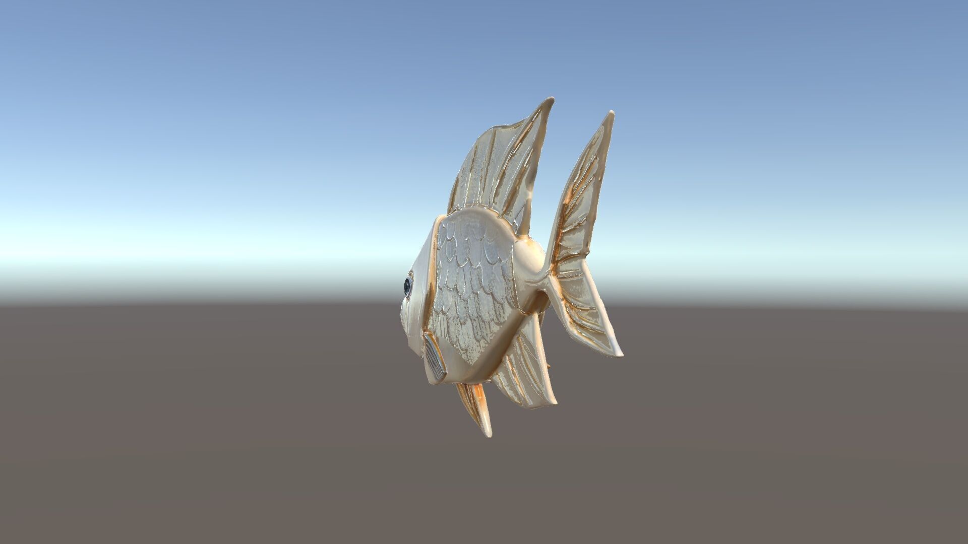 Golden Origami Fish Model Pack Low-poly 3D model_26